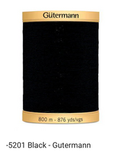 Gütermann Thread - Natural Cotton - Machine Quilting - 50 weight - 800 m/876 Yds- Solid