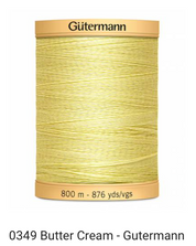 Gütermann Thread - Natural Cotton - Machine Quilting - 50 weight - 800 m/876 Yds- Solid