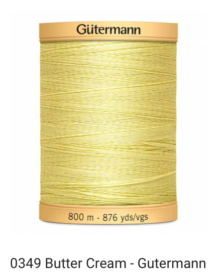 Gütermann Thread - Natural Cotton - Machine Quilting - 50 weight - 800 m/876 Yds- Solid