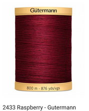 Gütermann Thread - Natural Cotton - Machine Quilting - 50 weight - 800 m/876 Yds- Solid