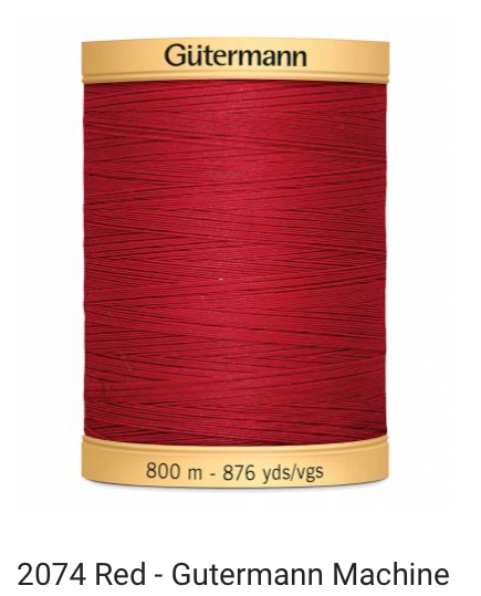 Gütermann Thread - Natural Cotton - Machine Quilting - 50 weight - 800 m/876 Yds- Solid