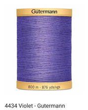 Gütermann Thread - Natural Cotton - Machine Quilting - 50 weight - 800 m/876 Yds- Solid