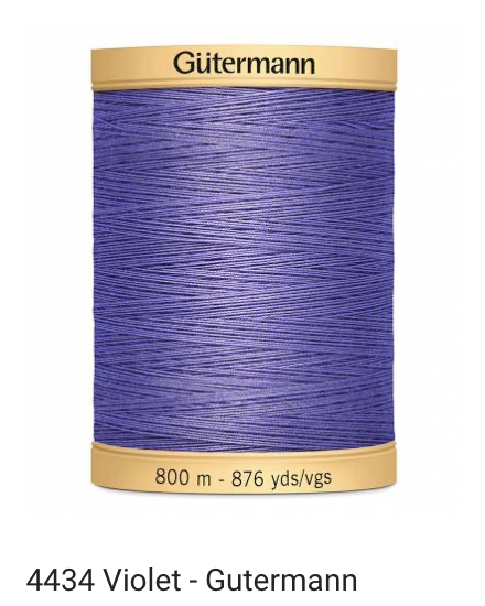 Gütermann Thread - Natural Cotton - Machine Quilting - 50 weight - 800 m/876 Yds- Solid