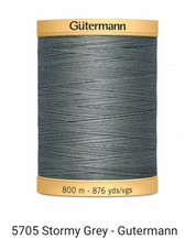 Gütermann Thread - Natural Cotton - Machine Quilting - 50 weight - 800 m/876 Yds- Solid