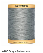 Gütermann Thread - Natural Cotton - Machine Quilting - 50 weight - 800 m/876 Yds- Solid