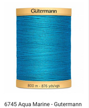 Gütermann Thread - Natural Cotton - Machine Quilting - 50 weight - 800 m/876 Yds- Solid
