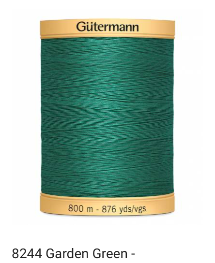 Gütermann Thread - Natural Cotton - Machine Quilting - 50 weight - 800 m/876 Yds- Solid
