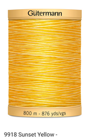 Gütermann Thread - Natural Cotton - Machine Quilting - 50 weight - 800 m/876 Yds- Variegated
