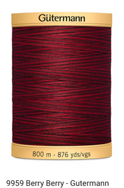 Gütermann Thread - Natural Cotton - Machine Quilting - 50 weight - 800 m/876 Yds- Variegated