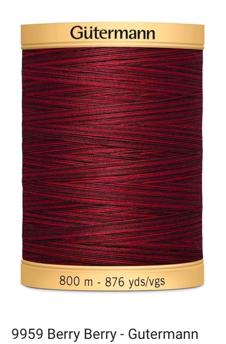 Gütermann Thread - Natural Cotton - Machine Quilting - 50 weight - 800 m/876 Yds- Variegated