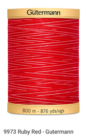 Gütermann Thread - Natural Cotton - Machine Quilting - 50 weight - 800 m/876 Yds- Variegated