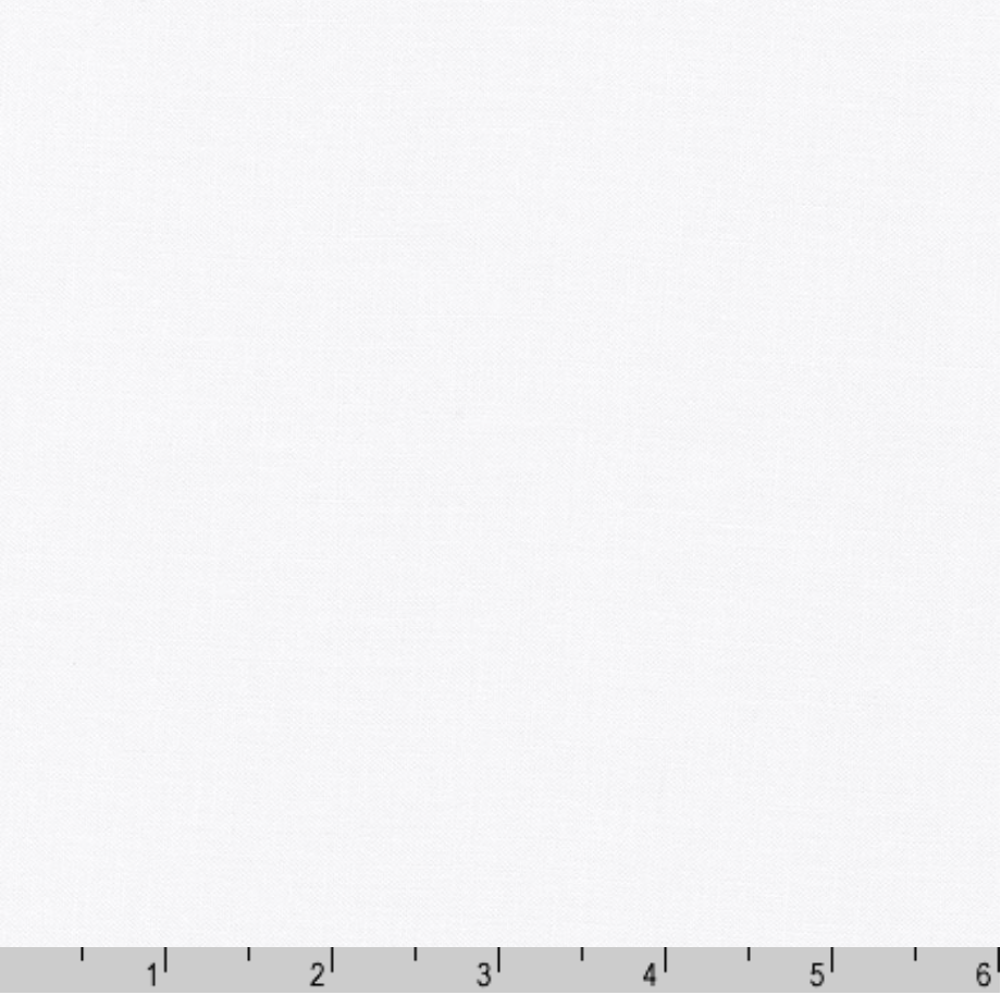 Solid white fabric swatch with a 6 inch ruler at the bottom