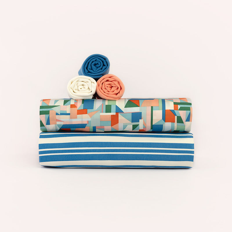 See You at Six - Cotton Gabardine Twill - Summer Horizontals - Off-White