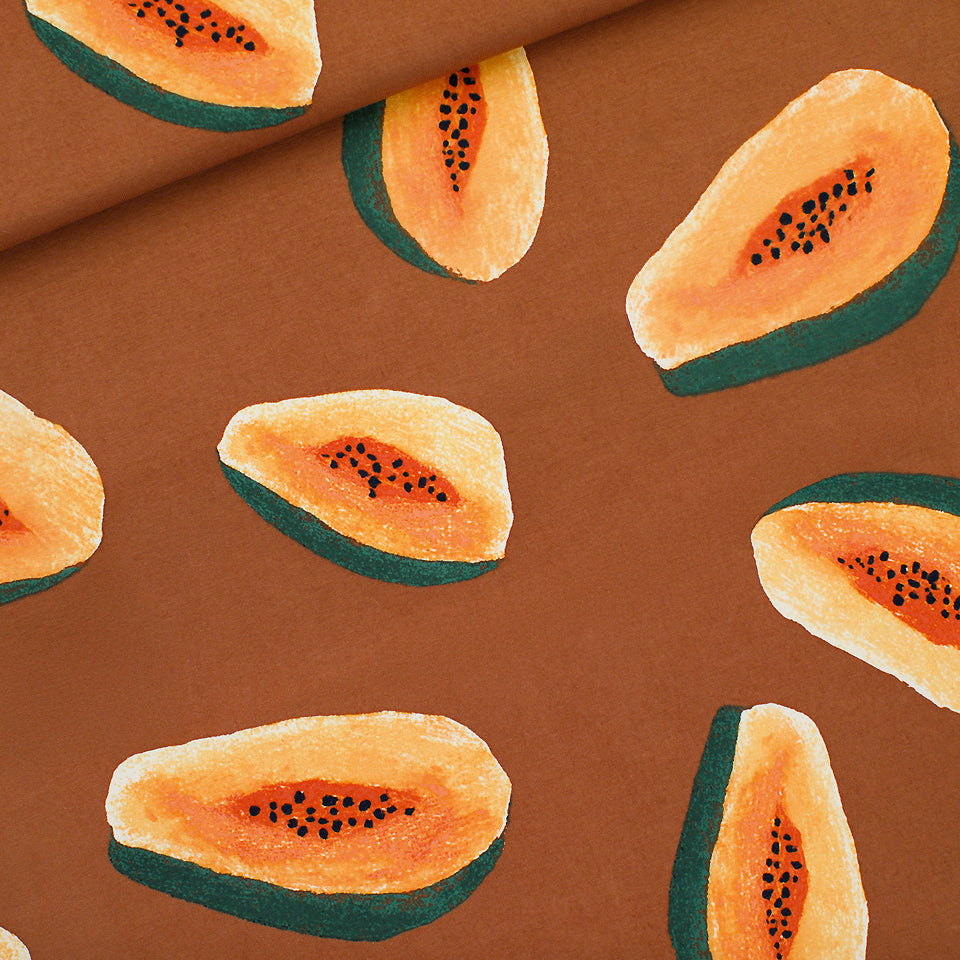 See You at Six - Summer '26 - French Terry - Papayas - Glazed Ginger Brown
