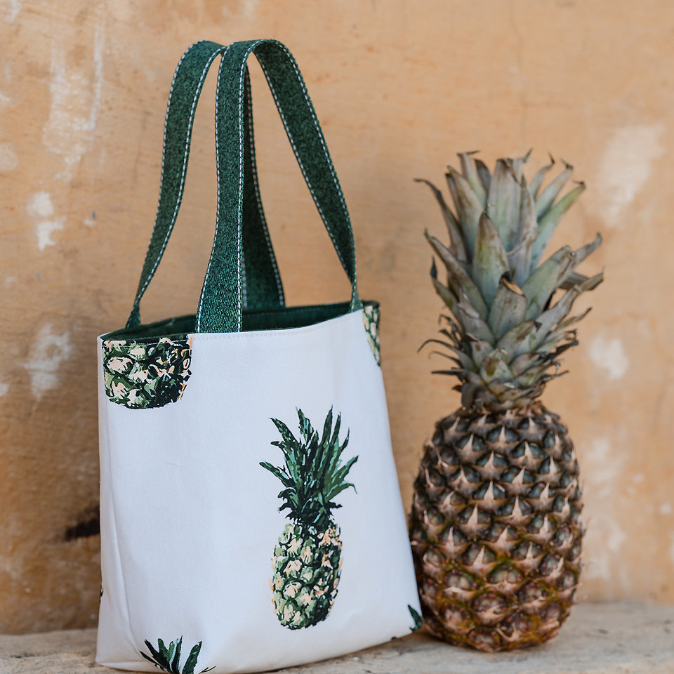 See You at Six - Summer '26 - Cotton Gabardine Twill - Pineapples - Papyrus Crème