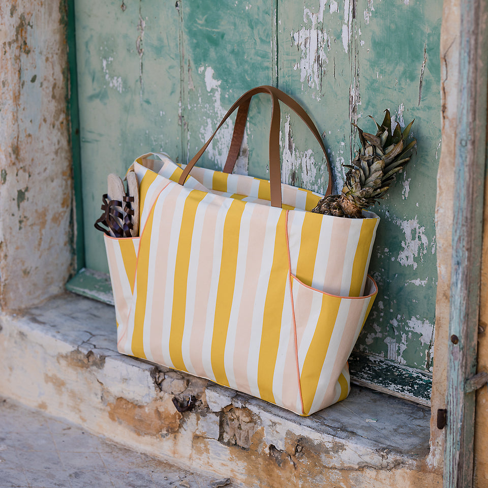See You at Six - Summer '26 - Cotton Gabardine Twill - Verticals - Yellow Papyrus Crème