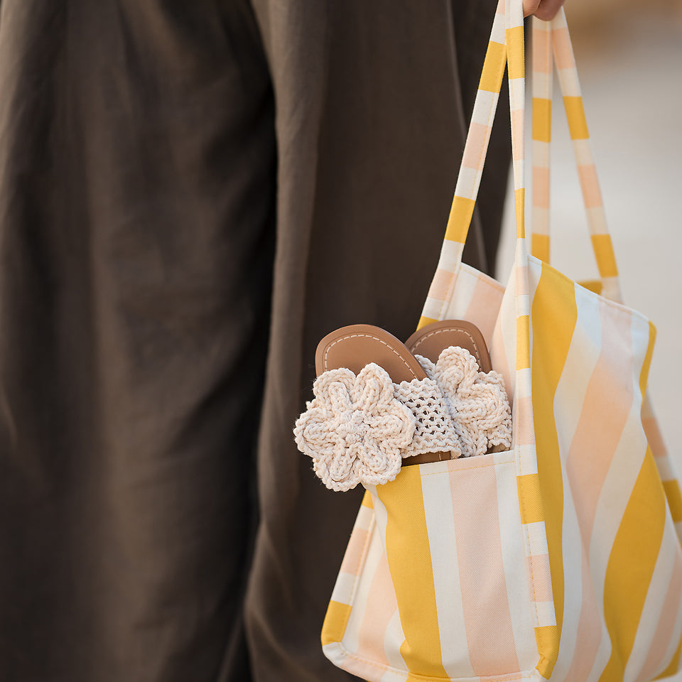 See You at Six - Summer '26 - Cotton Gabardine Twill - Verticals - Yellow Papyrus Crème