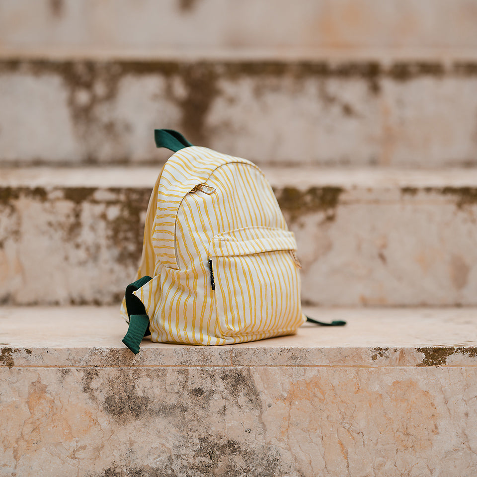 See You at Six - Summer '26 - Cotton Gabardine Twill - Wiggly Verticals - Yellow Papyrus Crème