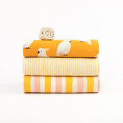 See You at Six - Summer '26 - Cotton Gabardine Twill - Wiggly Verticals - Yellow Papyrus Crème
