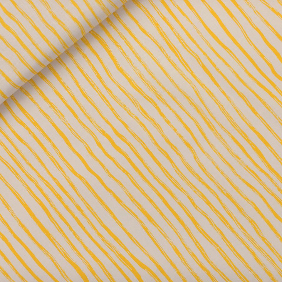 See You at Six - Summer '26 - Cotton Broadcloth - Wiggly Verticals - Yellow Papyrus Crème
