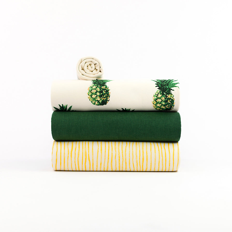See You at Six - Summer '26 - Cotton Broadcloth - Wiggly Verticals - Yellow Papyrus Crème