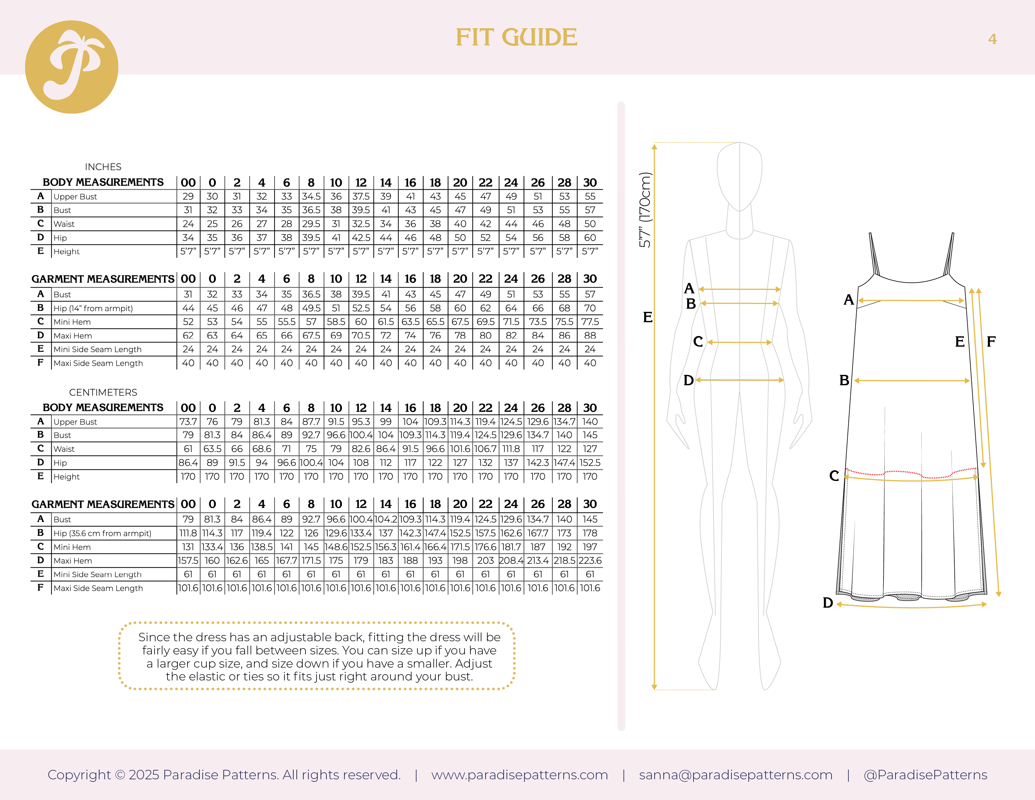 Paradise Patterns - Solig Dress - PDF and Printed Pattern