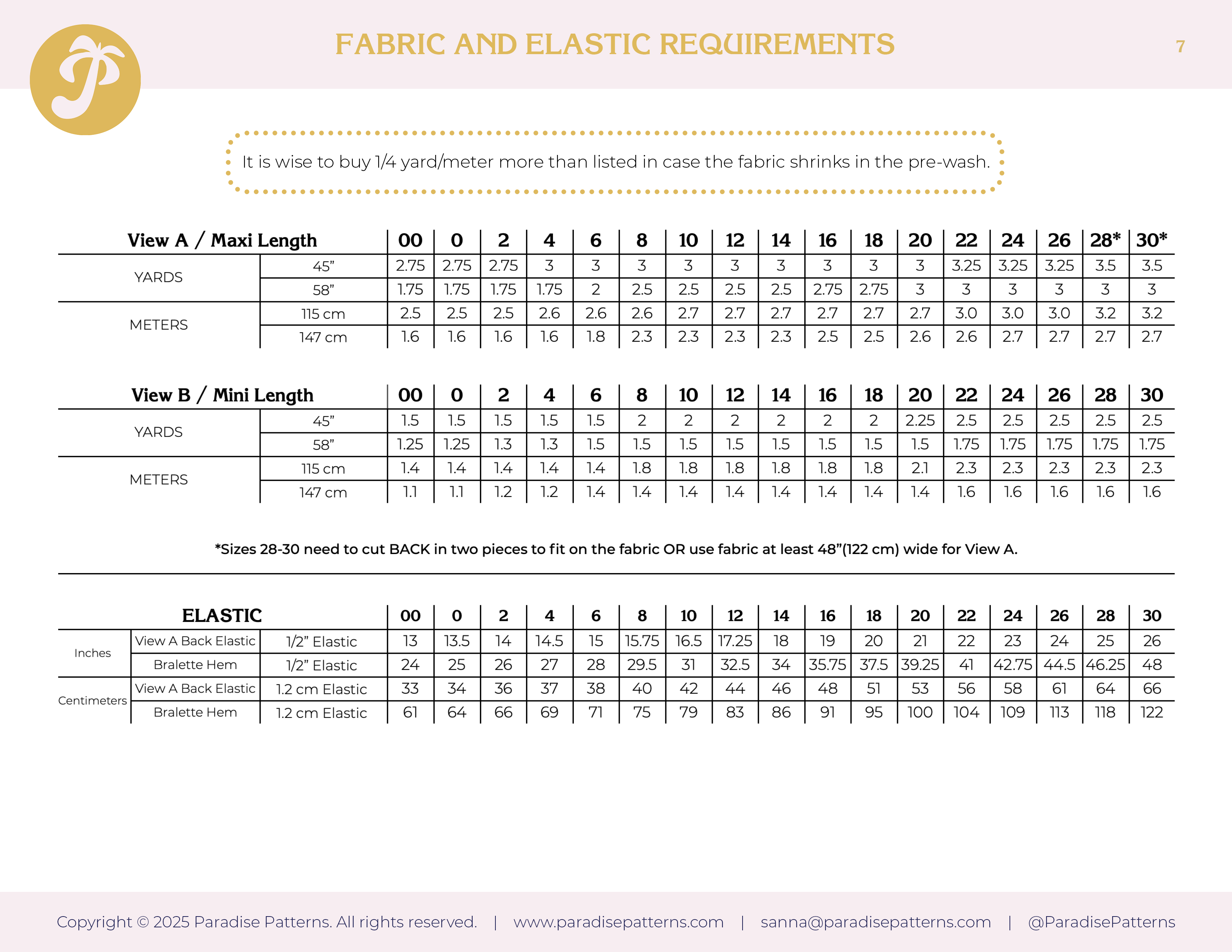 Paradise Patterns - Solig Dress - PDF and Printed Pattern