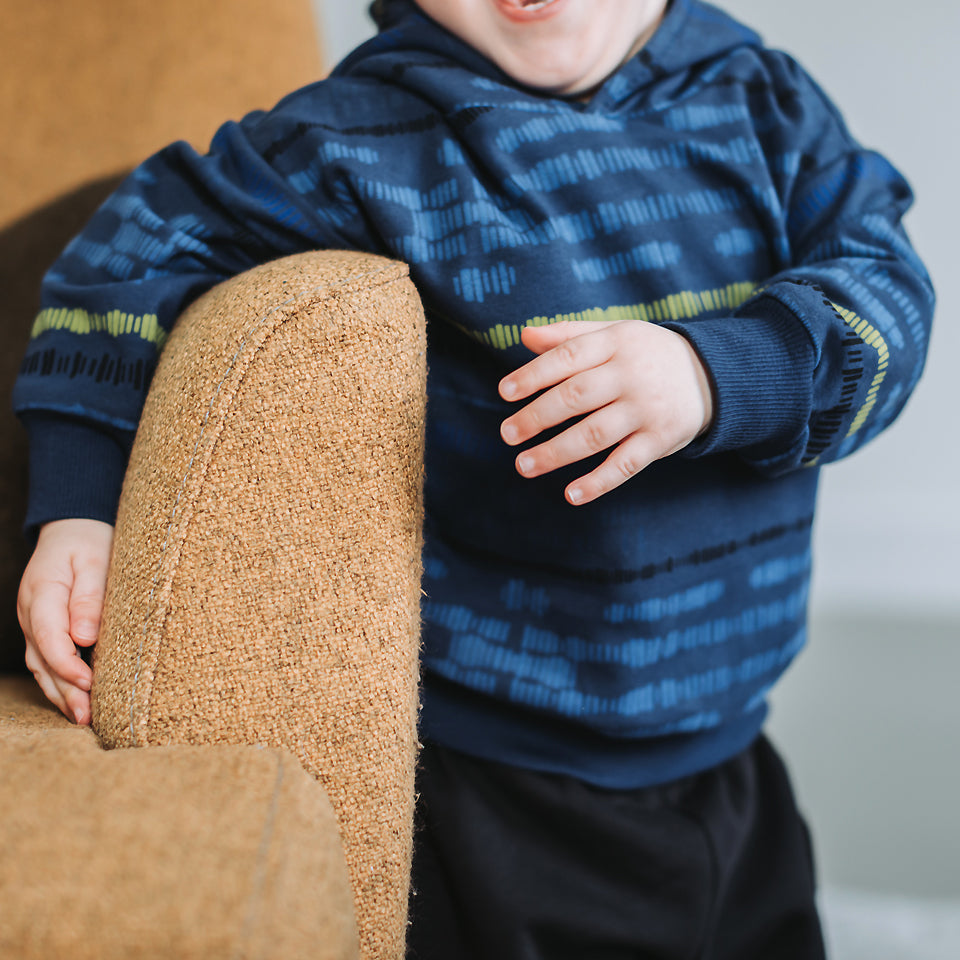 See You at Six - French Terry - Sound Waves - Oceana Blue