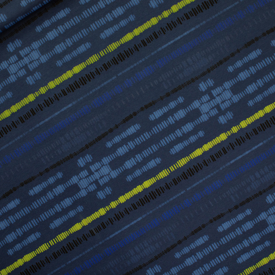 See You at Six - French Terry - Sound Waves - Oceana Blue