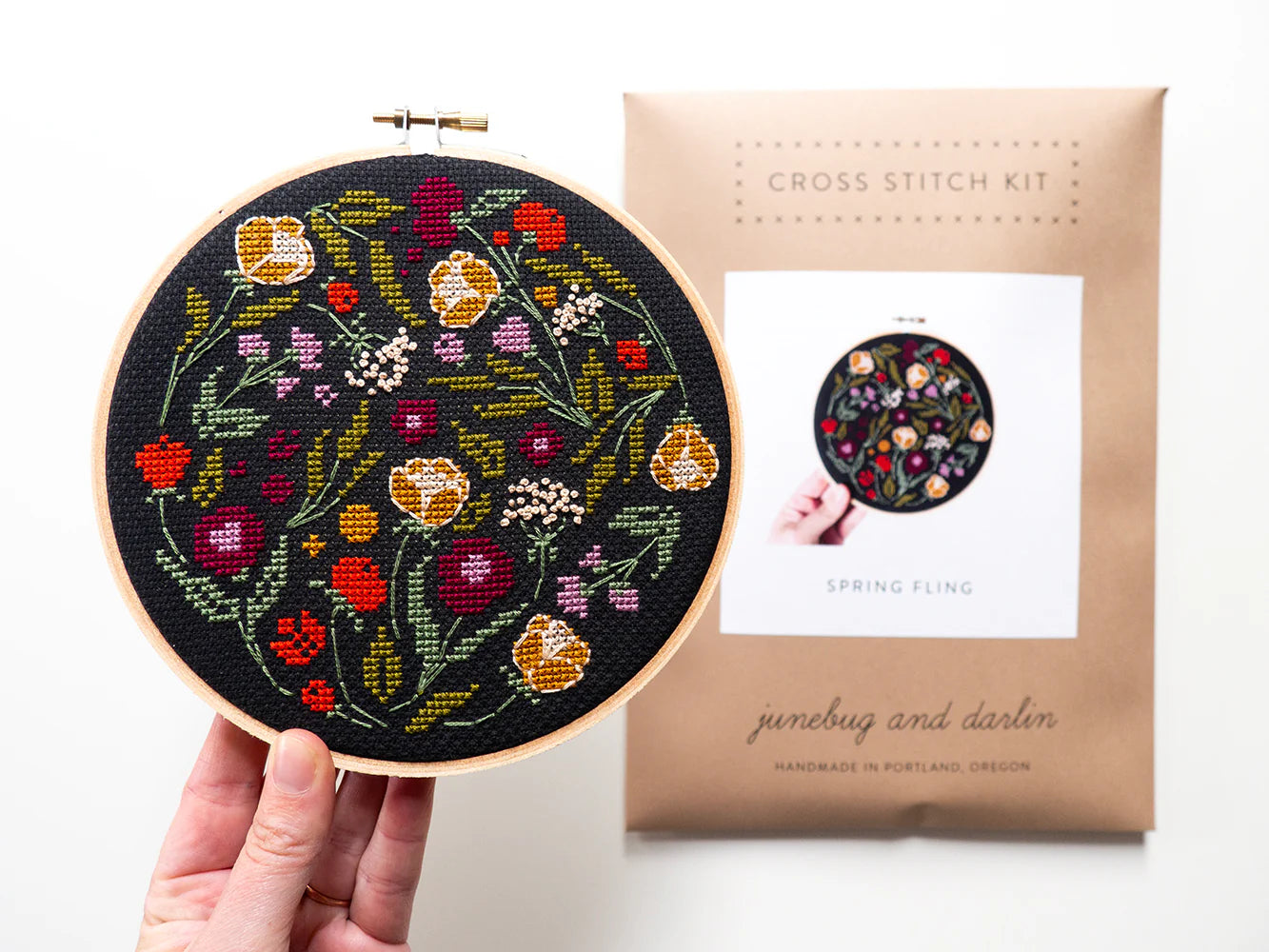 Junebug & Darlin - 6" Cross Stitch Kit - Spring Fling