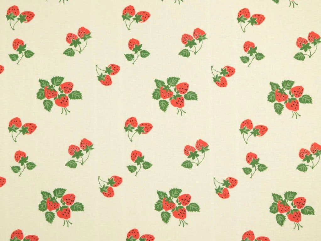 Fabric Godmother - Viscose/Linen - Strawberry Fayre - Cream