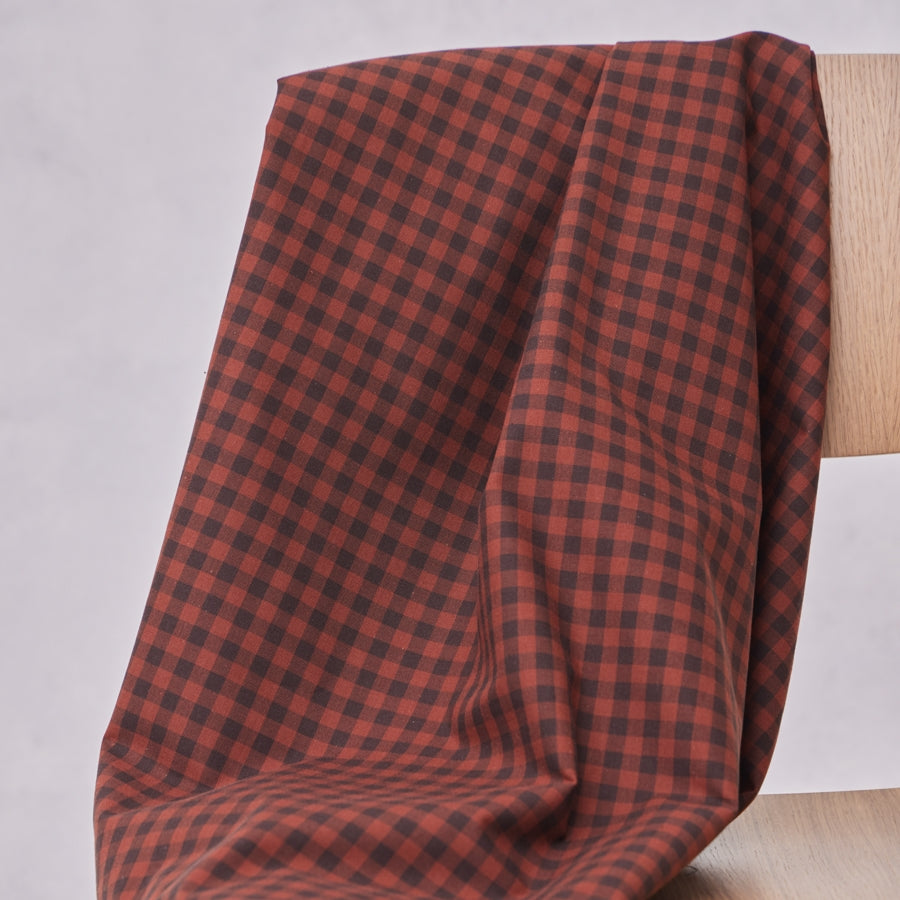 Mind the Maker - Organic Cotton Gingham - Umber and Sienna