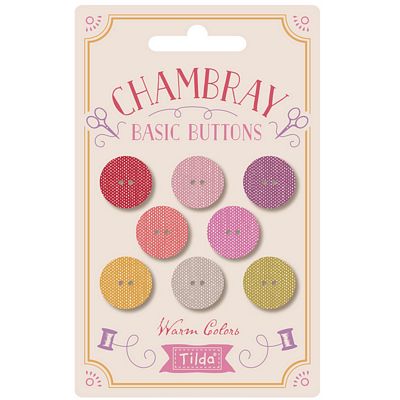 Tilda - Buttons - Fabric Covered - Chambray - Warm - 16 mm