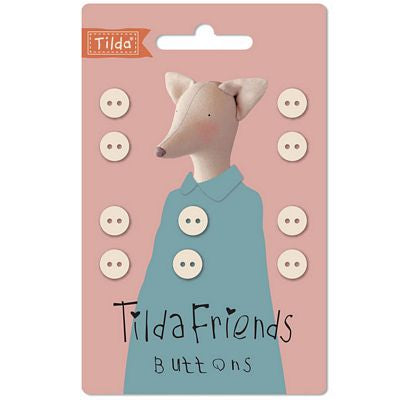 Tilda Friends - Buttons - Fabric Covered -  Cotton - Neutral - 9mm