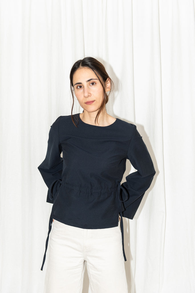 Puff and Pencil - Tie Blouse x Cone Sleeve