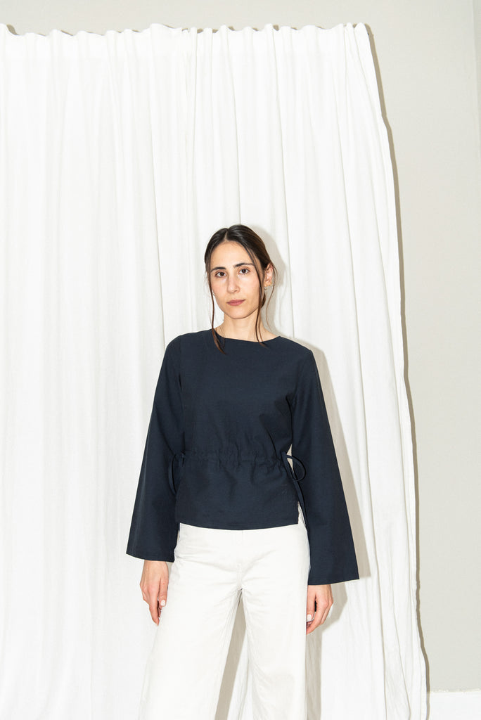 Puff and Pencil - Tie Blouse x Cone Sleeve