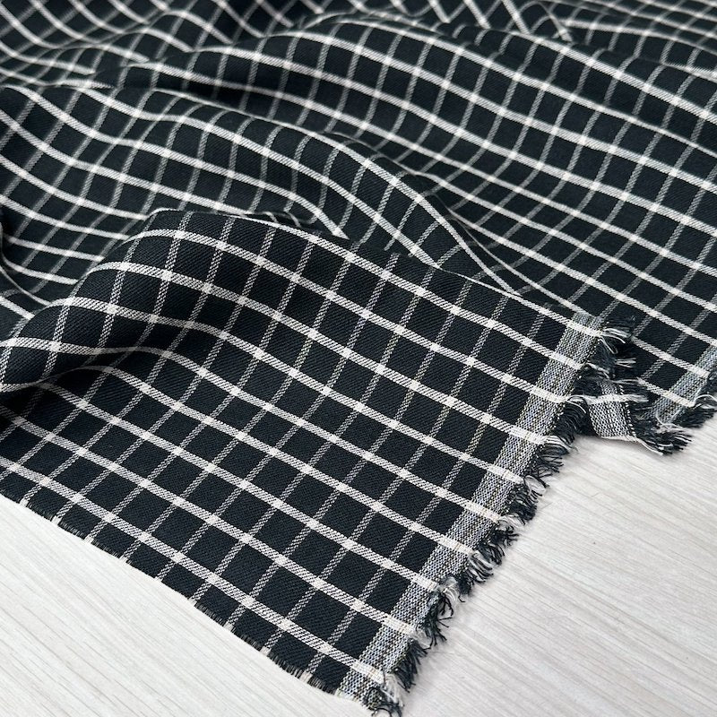 Utopia Linen Cotton Check - Black