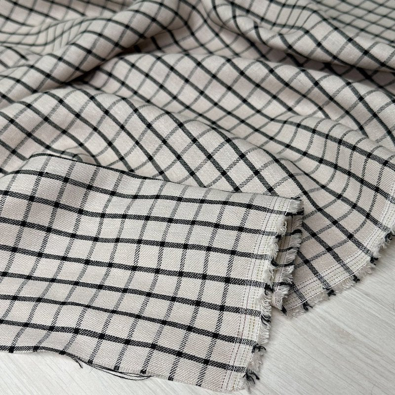 Utopia Linen Cotton Check - Natural