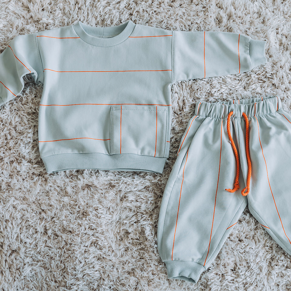 See You at Six - French Terry - Verticals - Baby Blue