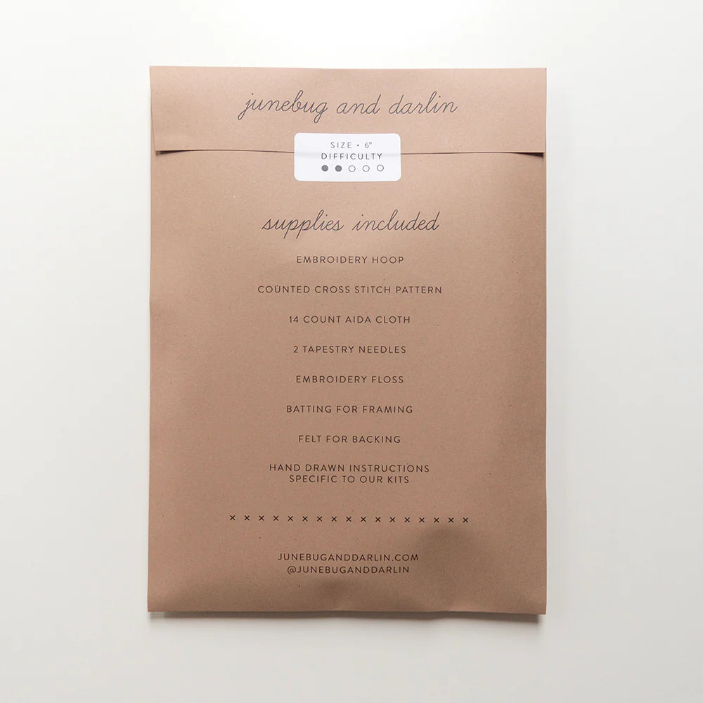 Junebug & Darlin - 6" Cross Stitch Kit - Violet Vibes