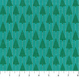 Anna Maria Textiles - Silver Lining - Tree Farm - Turquoise