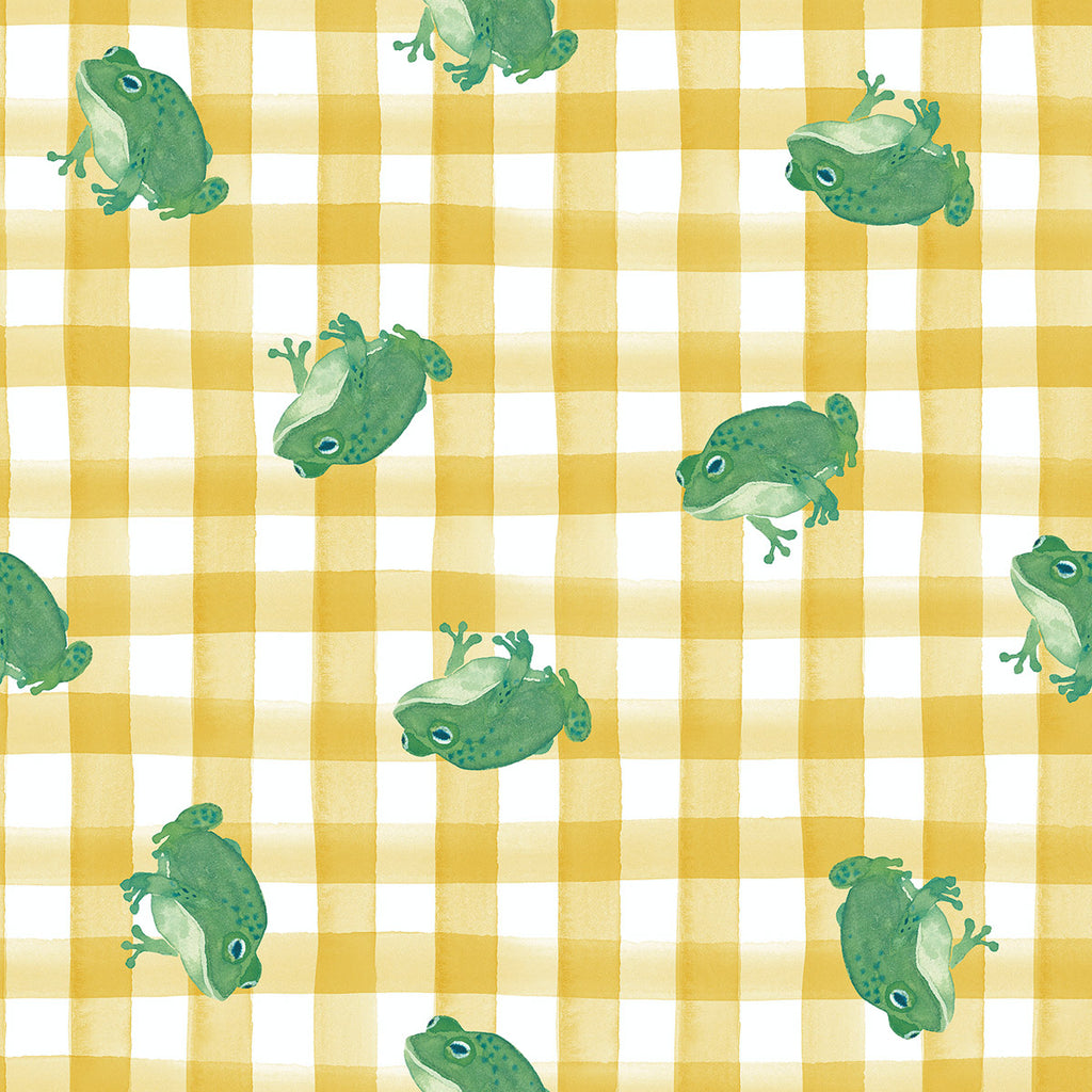 Lewis & Irene - Garden Explorer - Frog Gingham - Sunshine