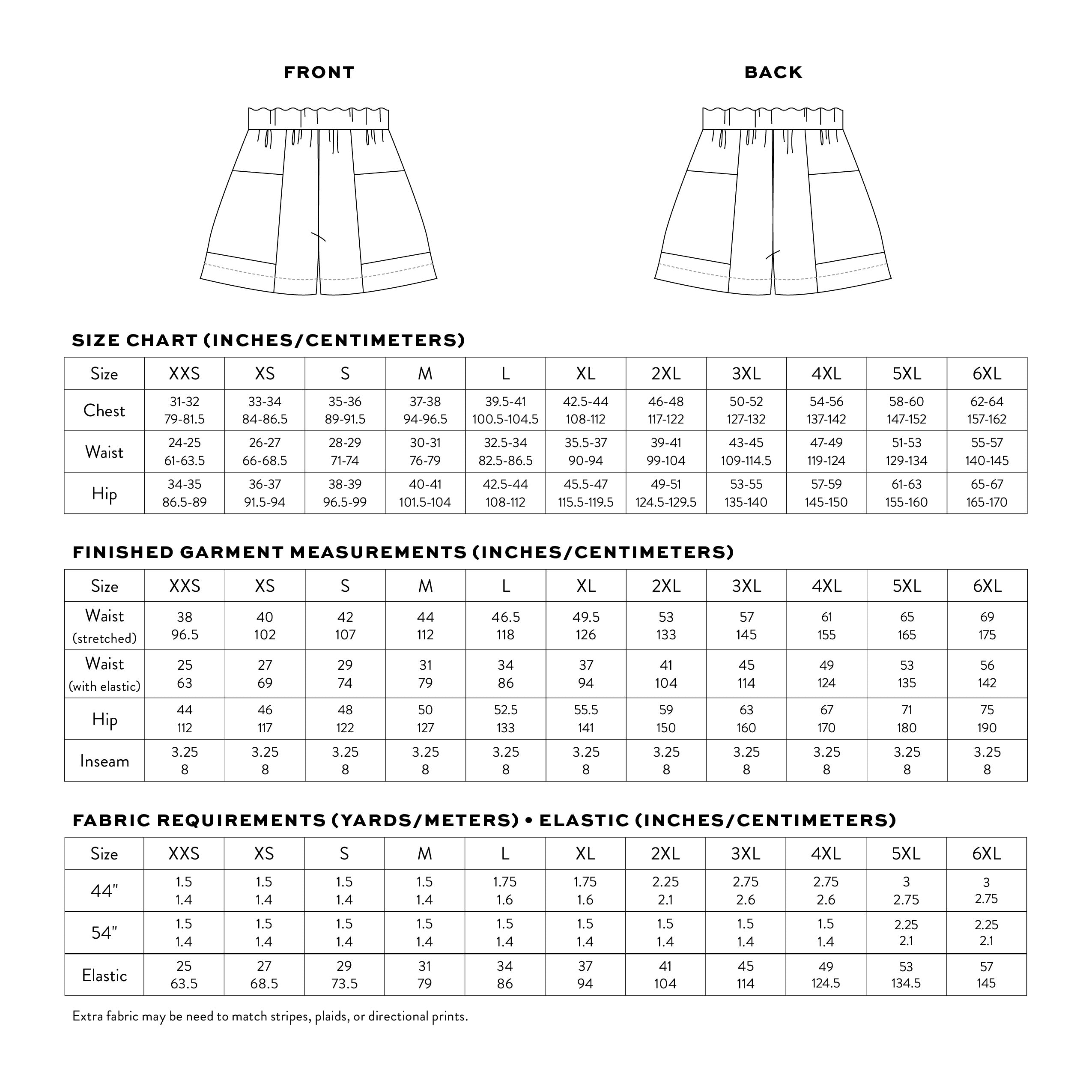 Matchy Matchy Sewing Club - Weekend Chore Shorts - PDF and Printed Pattern