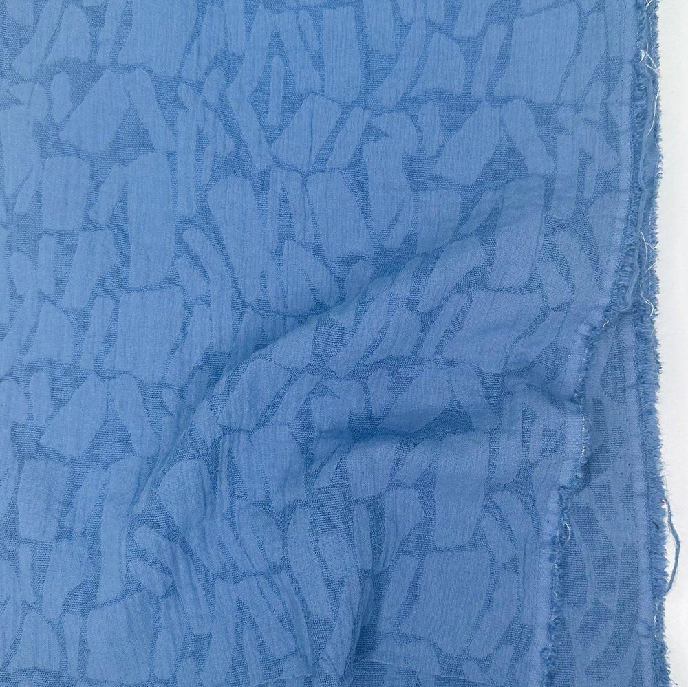 Weston Abstract Textured Jacquard - Cotton Rayon Blend - Celtic Blue