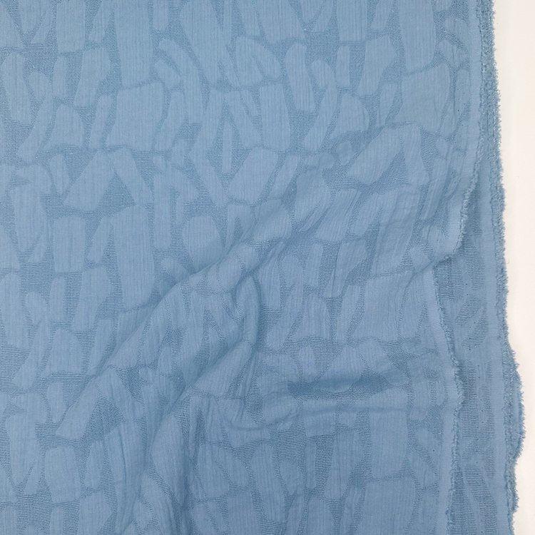 Weston Abstract Textured Jacquard - Cotton Rayon Blend - Sky