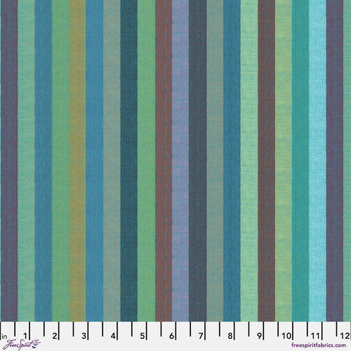 Multi color wide stripe in various cool tones