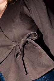 Puff and Pencil - Wrap Blouse and Straight Sleeve