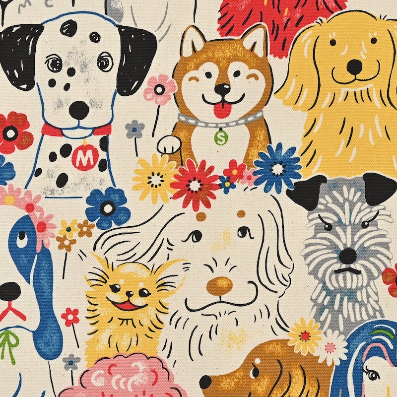 Kokka - Cotton Oxford - Powerful Animals - Dogs