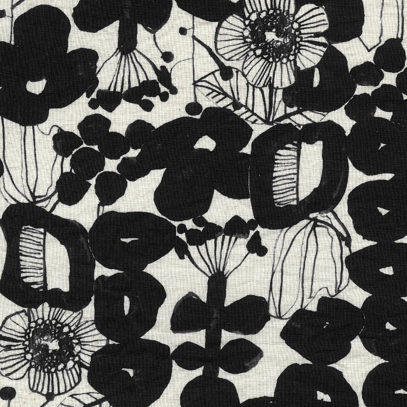 Linen Sheeting - Linnea - Black & White