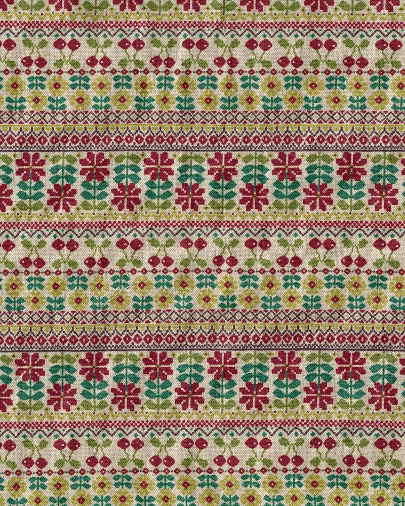 Echino - Cotton Linen Canvas - Cherries - Natural